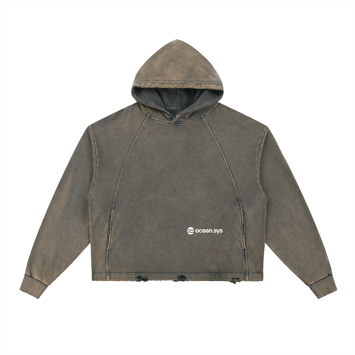 Vintage Washed Frayed-Hem Hoodie