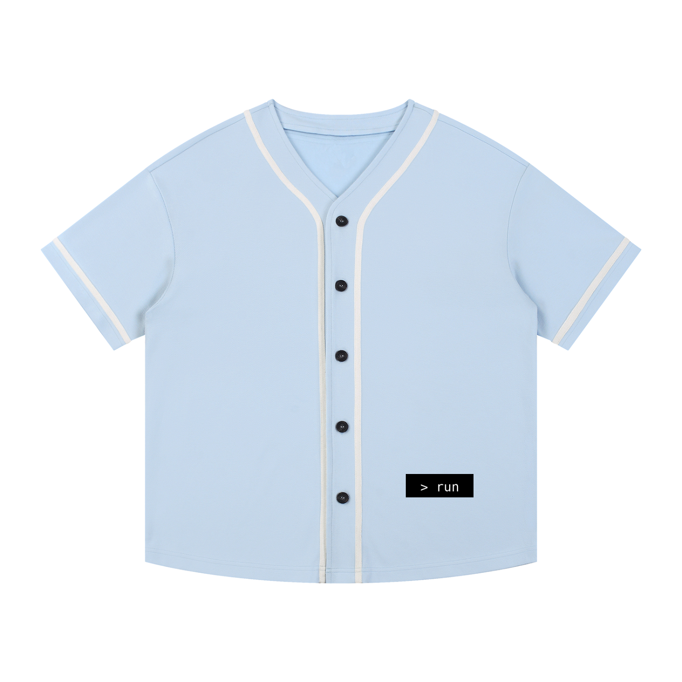 Contrast Piped Button-Up Jersey