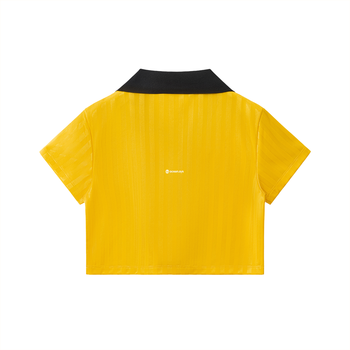 Contrast Collar Striped Cropped Jersey