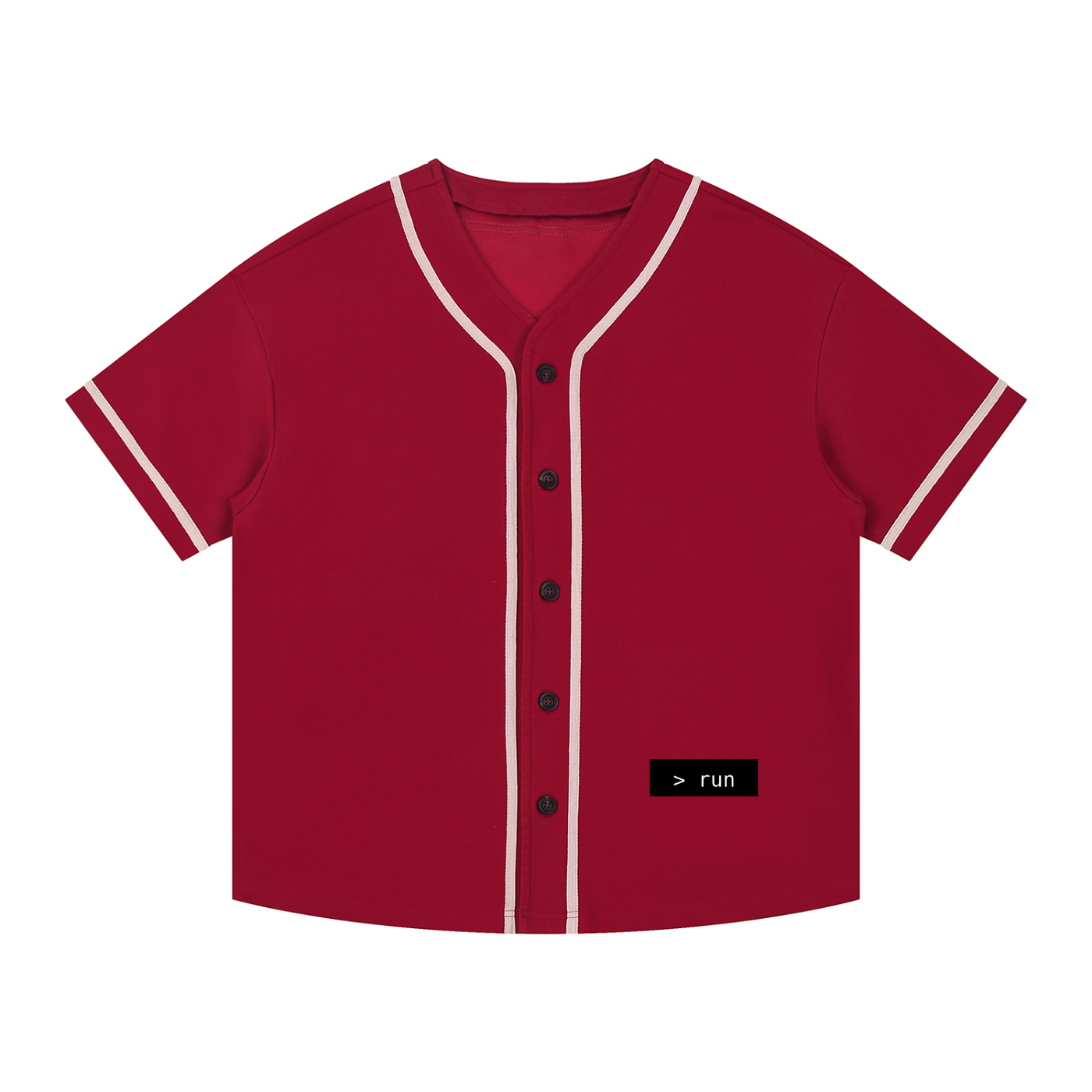 Contrast Piped Button-Up Jersey