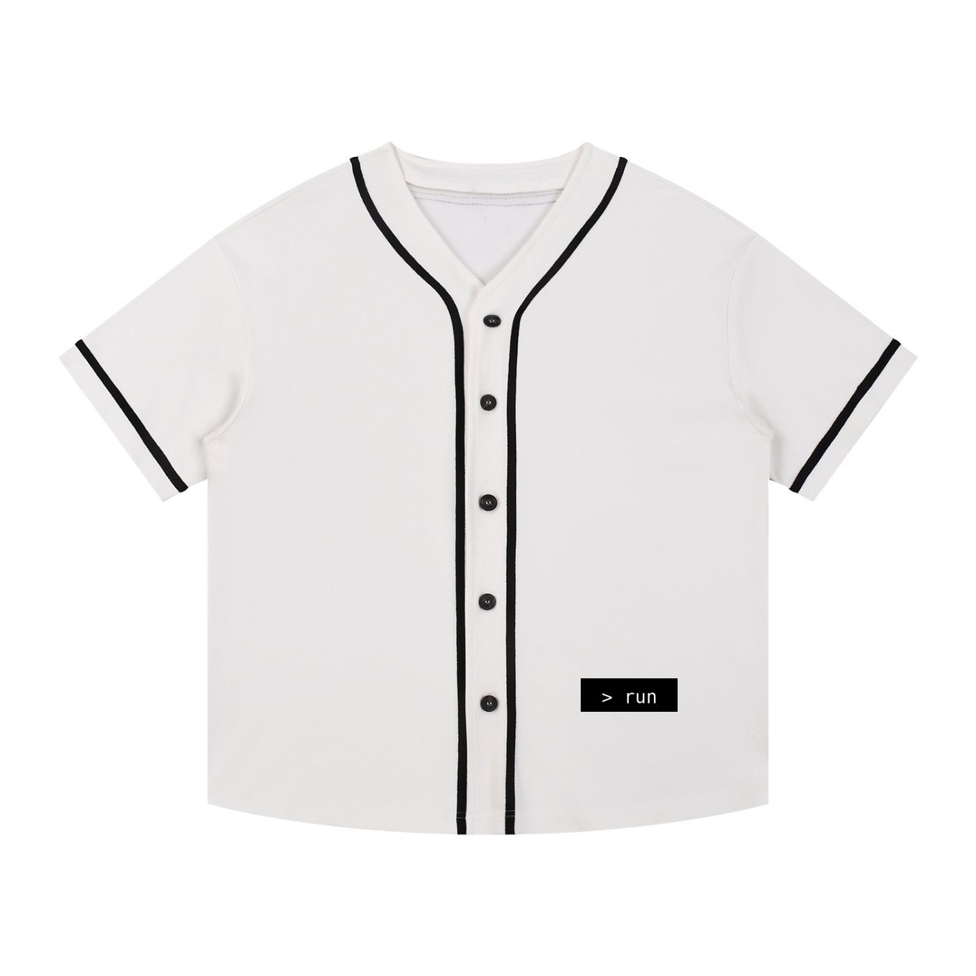 Contrast Piped Button-Up Jersey