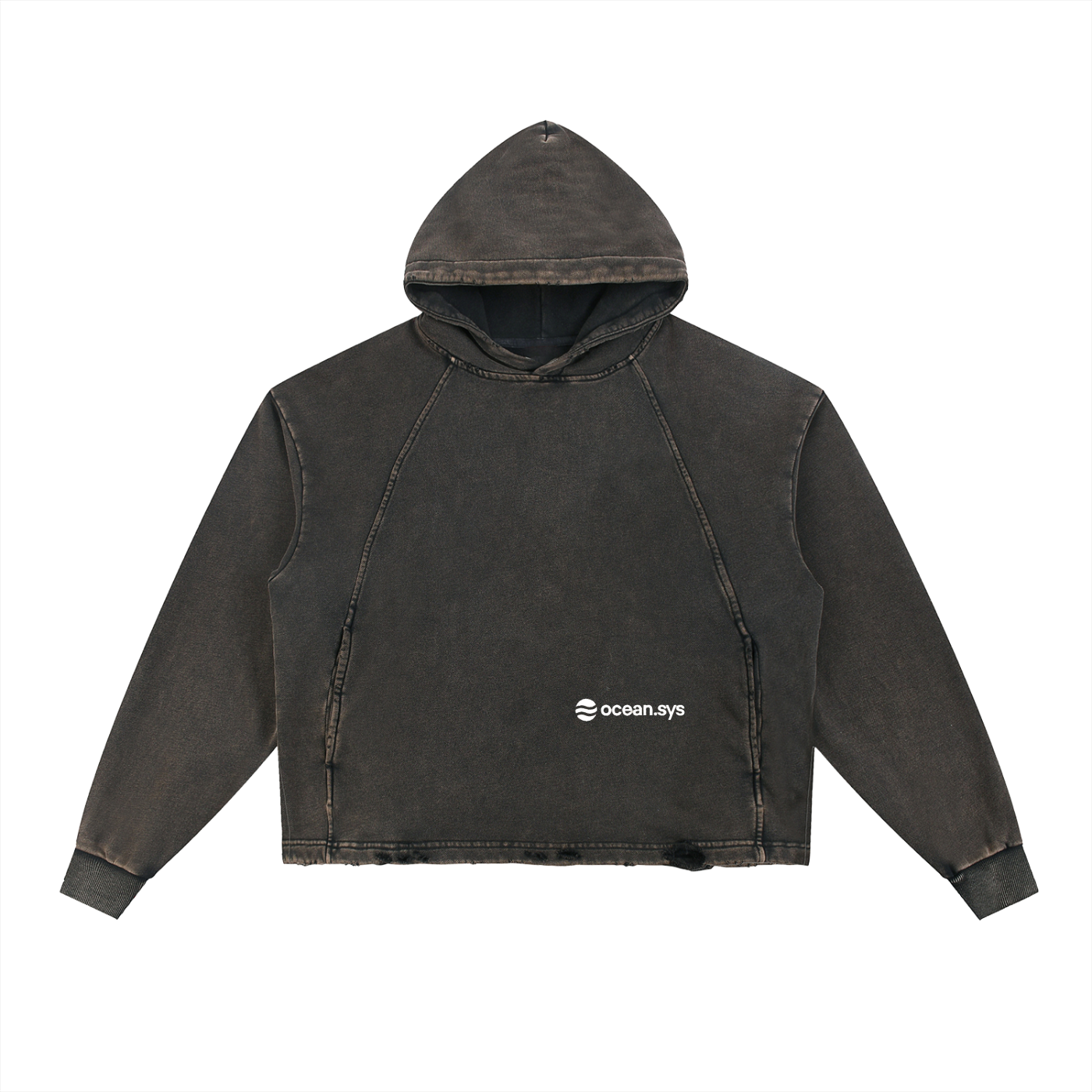 Vintage Washed Frayed-Hem Hoodie