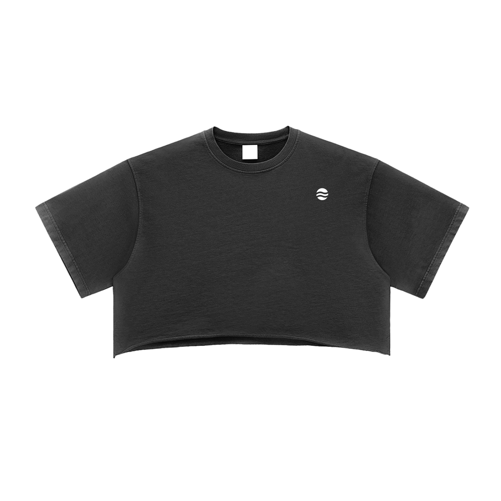 Snow Washed Raw Edge Crop Top